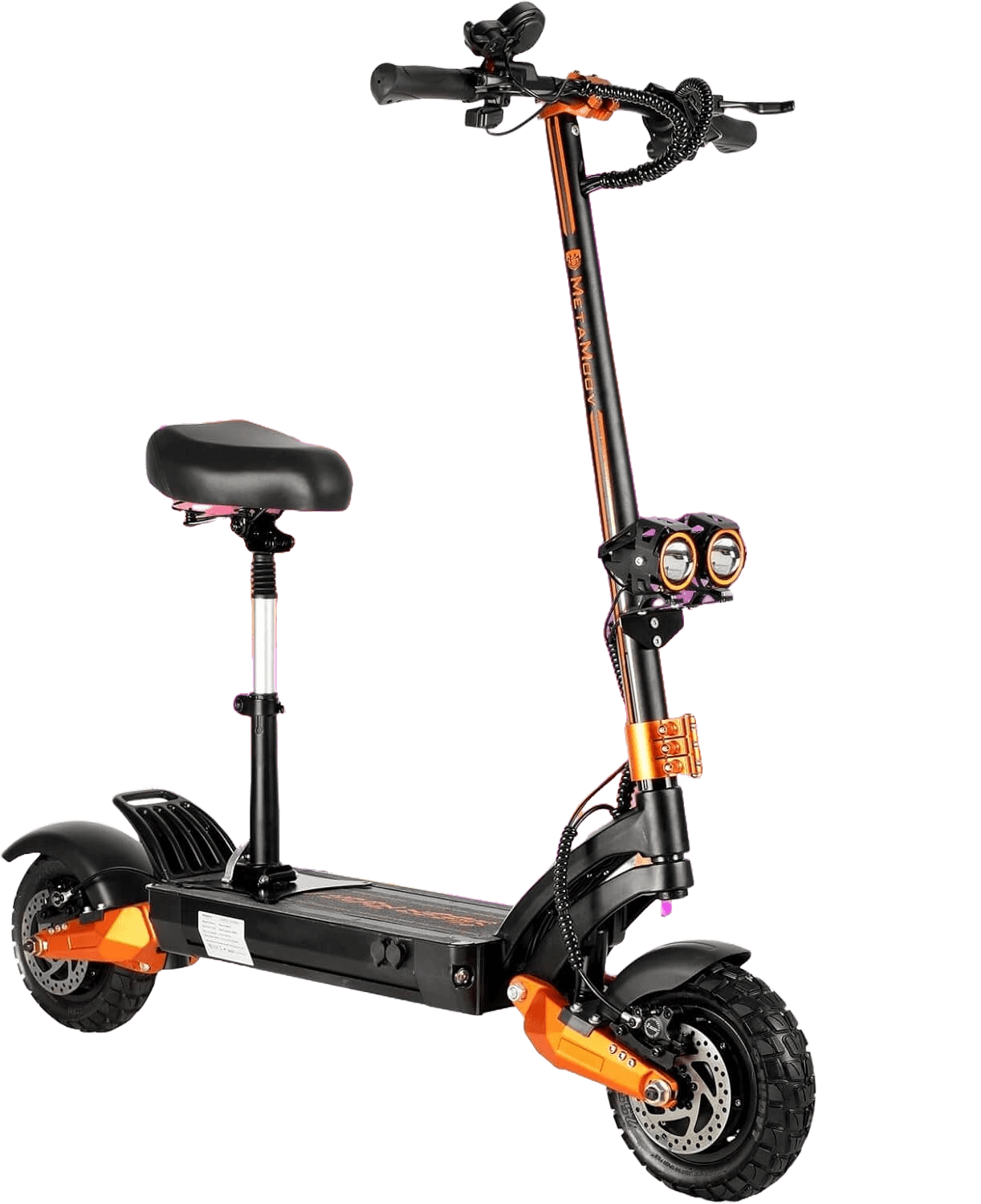 MetaMoov ZO08 Electric Scooter, 3000W Dual Motors Up to 45 MPH, 56 Miles Range 60V28AH Battery, 10" Off Road Fat Tires, Oil Hydraulic Brakes Dual Suspensions Electric Scooter for Adults with Seat